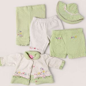 Vintage BT Kids 5Pc Baby Girl Mix Match Set Jacket Pants Shorts Bonnet 3-6M Mint